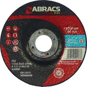 Image of a Sparex Metal Cutting Disc Ø115 x 3 x 22mm A30RBF - S.11747, maximum speed 13,300 rpm. This high-performance disc offers professional quality performance with exceptional cost per cut.