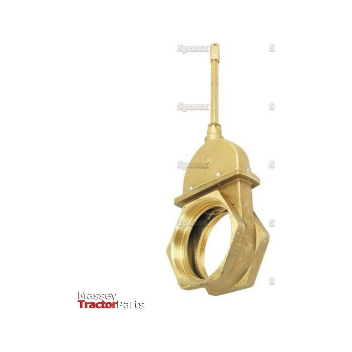 The Sparex brand Gate Valve (S.59475) is a heavy-duty 6-inch valve housing with a double-threaded connection and handle, labeled "Massey Tractor Parts.