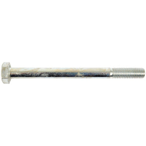 A close-up image of the Sparex Metric Bolt M10x120mm (DIN 931) with a hexagonal head and threaded end, showcasing its tensile strength of 8.8. The bolt, identified by Sparex Part No.S.6944, is zinc plated for added durability.
