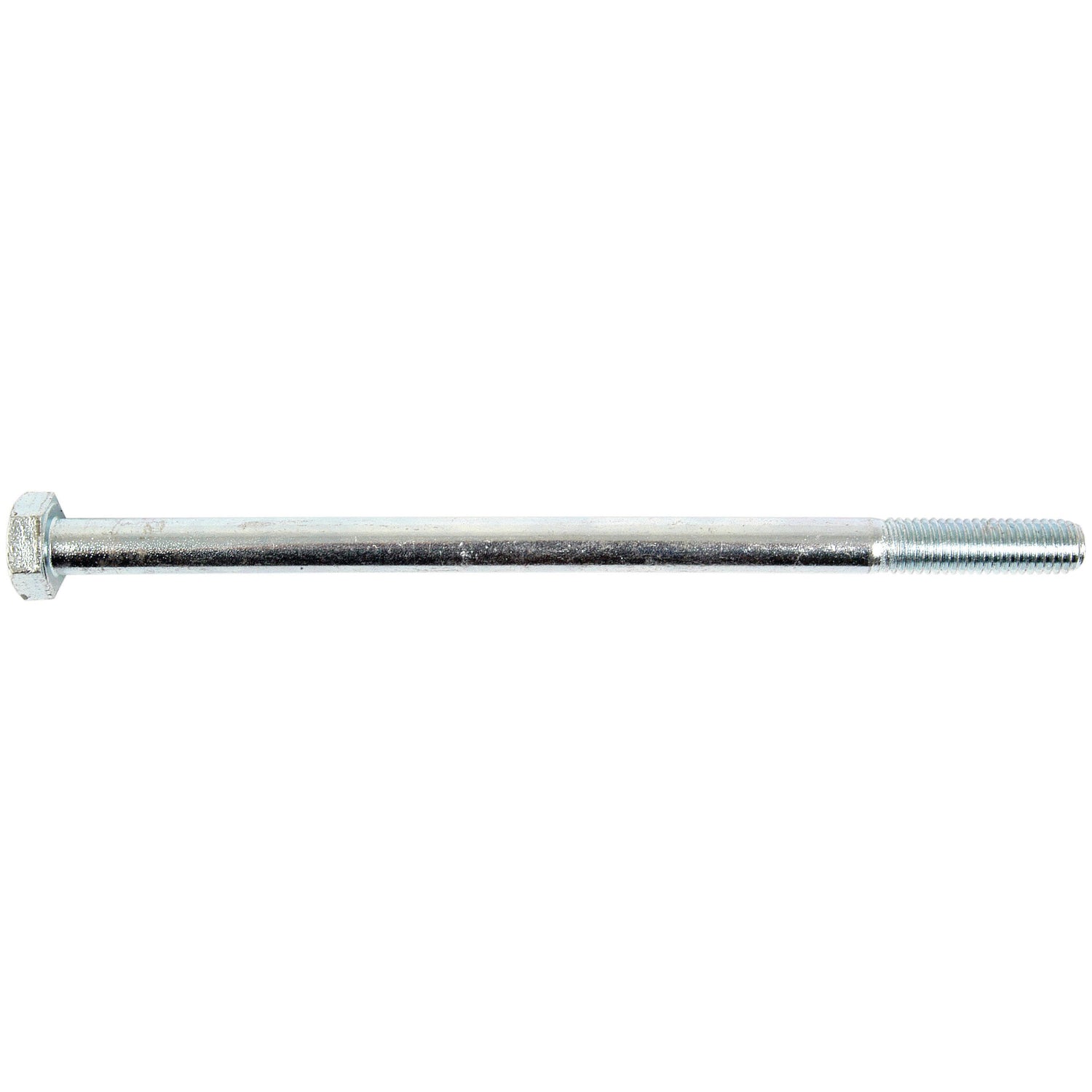 A zinc-plated, 180mm long Metric Bolt M10 (DIN 931) with a hexagonal head on one end and threading on both ends, from the Sparex brand, part no. S.6949.