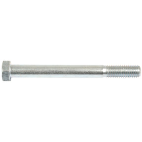 The Sparex Metric Bolt M12x120mm (DIN 931) | Sparex Part No.S.6956 is a zinc-plated metal hex bolt with threads on one end and a hexagonal head on the opposite end, built for durability and strength at Grade 8.8.