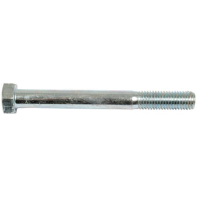 A zinc-plated Sparex Metric Bolt M14x130mm (DIN 931) with threading on one end and a hexagonal head on the other, displayed horizontally against a white background.