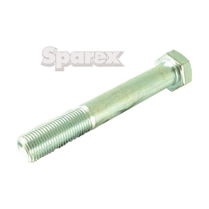 A silver hex bolt with partial threading is shown against a white background, featuring the word "Sparex" in light gray at the top. This zinc-plated Metric Bolt, M18x60mm (DIN 960), known as Sparex Part No.S.53823, offers durability and precision for various applications.