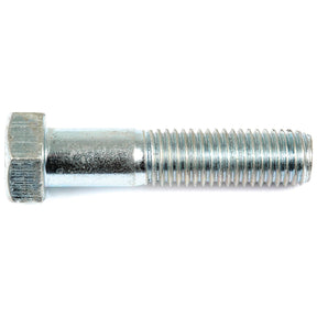 A close-up view of a Sparex Metric Bolt M18x80mm (DIN 931) | Sparex Part No.S.6997, with a threaded shaft, laying horizontally on a white background.