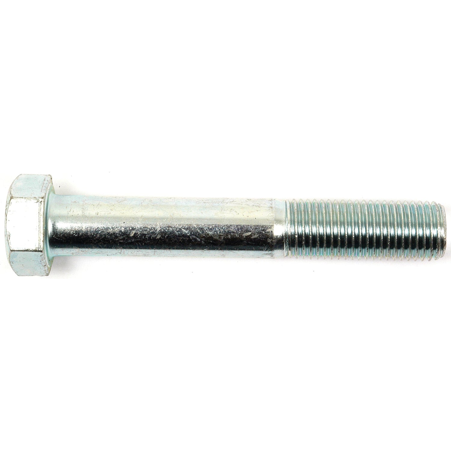 A metallic hex bolt, the Metric Bolt M22x140mm (DIN 931) from Sparex, with threading on the distal end and a hexagonal head on the proximal end, shown against a white background.