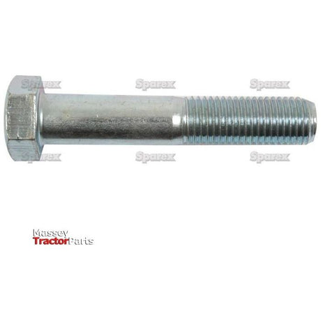 A zinc-plated metallic hex bolt, branded with "Sparex" watermarks, featuring threading on one end. This Metric Bolt M27x100mm (DIN 931) under Sparex Part No.S.51650 ensures durability in various applications.