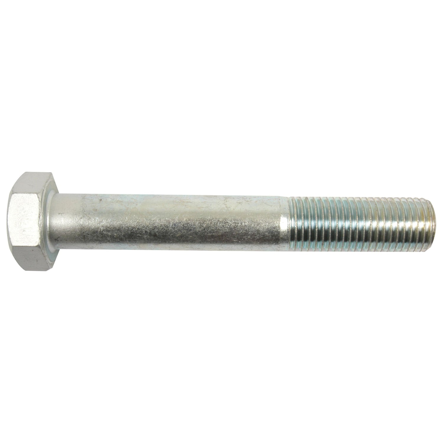 The Metric Bolt M30x200mm (DIN 931) by Sparex (Part No.S.51661), features a metallic, zinc-plated design for corrosion resistance and a partially threaded shaft.