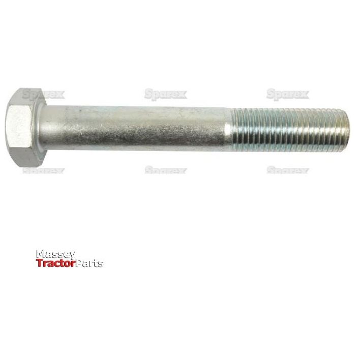 A metric bolt, specifically a metallic hex bolt with a partially threaded shaft, is shown horizontally against a white background with faint text "Sparex" and "Massey Tractor Parts." This zinc-plated fastener adheres to DIN 931 standards. The product in question is the Metric Bolt M30x200mm (DIN 931), Sparex Part No.S.51661.