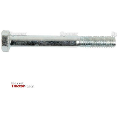 A metallic hex bolt with a partially threaded shaft, zinc plated for durability and adhering to DIN 931 standards, is placed against a white background. The text "Massey Tractor Parts" is visible in the lower left corner. This bolt is identified as the Metric Bolt M7x60mm (DIN 931) | Sparex Part No.S.51601 from the Sparex brand.