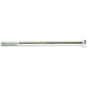 A close-up view of the Sparex Metric Bolt M8x150mm (DIN 931), showcasing its zinc-plated finish and threading on one end.