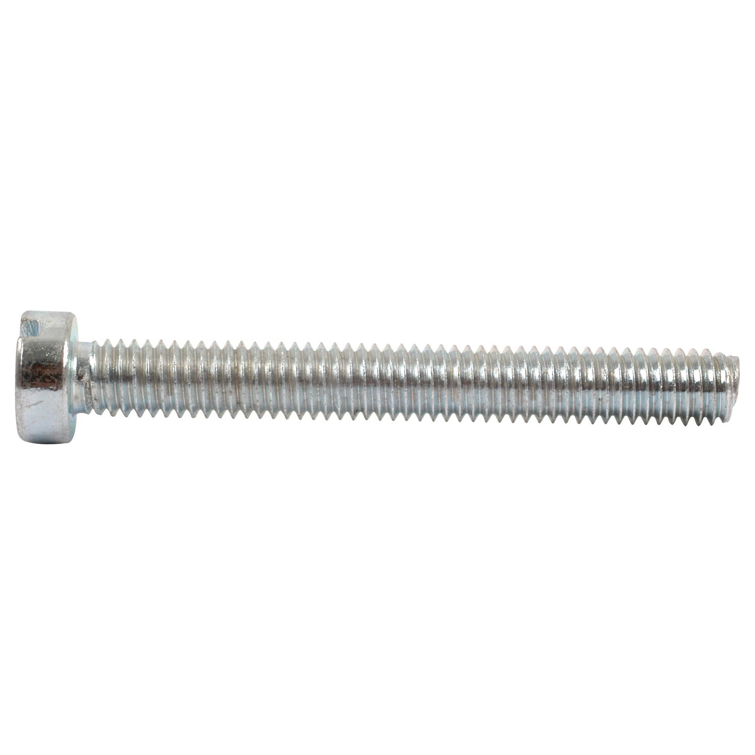A metallic, threaded screw with a hexagonal head, this M6x50mm Stainless Steel Metric Cheese Head Machine Screw, also known as Sparex Part No. S.54097 by Sparex, offers durability and precision.