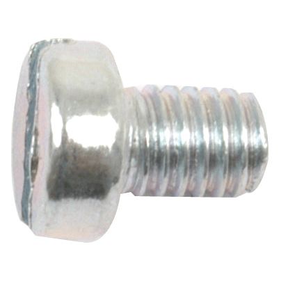 A close-up of the Metric Cheese Head Machine Screw, M6x8mm (DIN 84), Sparex Part No.S.53973, featuring its stainless steel construction and threaded body.