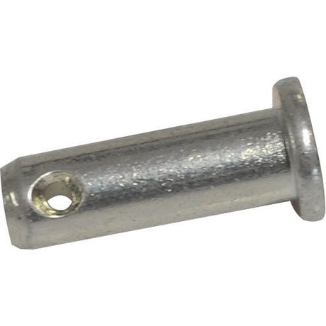 A metallic cylindrical pin, designated by Sparex as Part No. S.52334, features a small hole near one end and a flat, circular head on the other. This particular model, known as the Metric Clevis Pin ØM5.0mm x 12mm, offers precision and reliability for various applications.