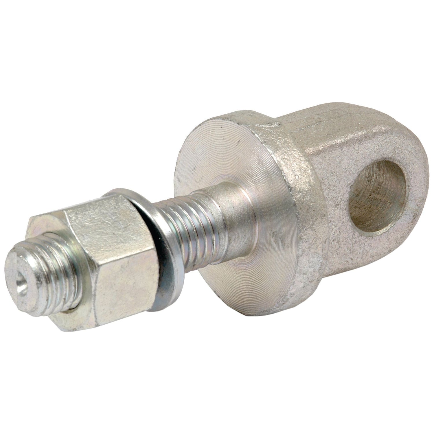 A close-up of the Sparex Metric Eye Bolt (M20x65mm, Ø20mm, Part No. S.13265) with a threaded stem and hexagonal nut, featuring a 20mm circular eyelet for attachment.