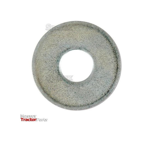 A circular zinc-plated metal washer, branded as Sparex and featuring the "Massey Tractor Parts" logo in the bottom-left corner, identified as Metric Flat Washer (ID: 12mm, OD: 37mm, Thickness: 3mm; DIN Standard No. DIN 9021A) with Sparex Part No. S.6876.