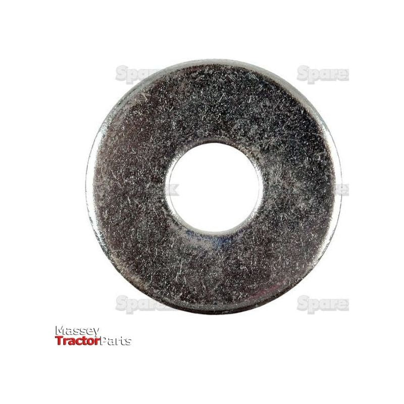 An extra-large Metric Flat Washer, measuring 16mm in internal diameter, 50mm in external diameter, and 3mm thick (DIN Standard No. DIN 9021A), is displayed against a white background. The text "Massey Tractor Parts" is visible at the bottom left corner. This product is identified as Sparex Part No.S.6878 and carries the Sparex brand name.