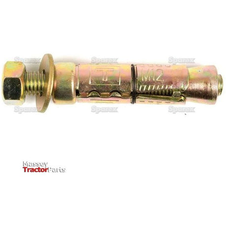 A Sparx Metric Rawl Bolt in the size M12x60mm, inclusive of a washer and hexagonal nut, branded under Sparex Part No. S.54302.