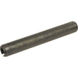 A cylindrical, dark metal dowel pin with slightly rounded ends and a small notch near one end, the Sparex Metric Roll Pin (Ø9mm x 60mm) | Part No. S.11631 guarantees optimal performance.