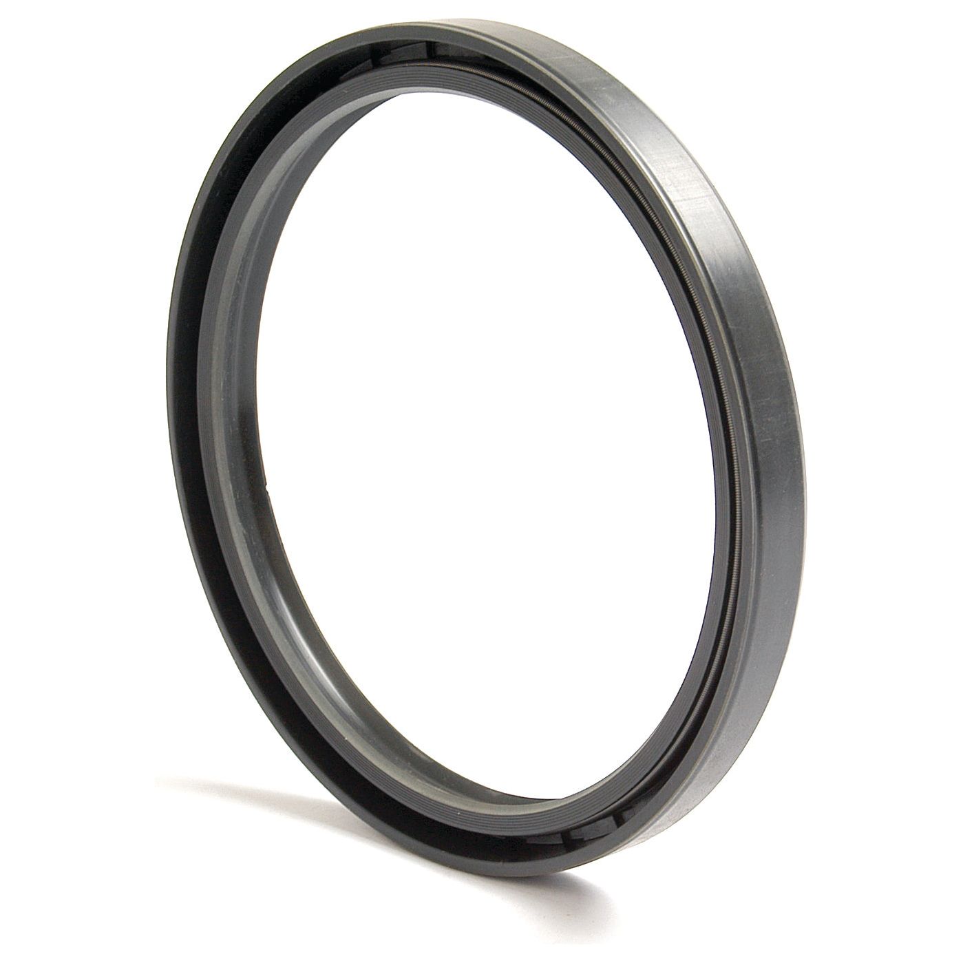 A close-up of the Sparex Metric Rotary Shaft Seal, Part No. S.50478, showcases its circular shape and dark color with a double lip design in the dimensions 120 x 140 x 13mm.