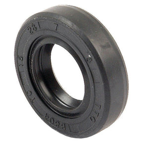 The Sparex Metric Rotary Shaft Seal (Part No. S.50162), measuring 15 x 28 x 7mm, is a black rubber seal with molded numbers and letters on its surface. It boasts a double lip design for enhanced reliability.