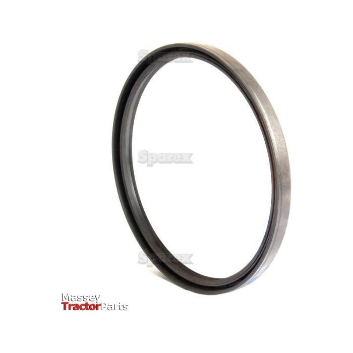 Close-up of a circular metal ring with a rubber edge, labeled as Sparex, photographed on a white background. This Metric Rotary Shaft Seal (Sparex Part No. S.50480) has an outer diameter of 200mm and dimensions of 180 x 200 x 15mm with a double lip design.