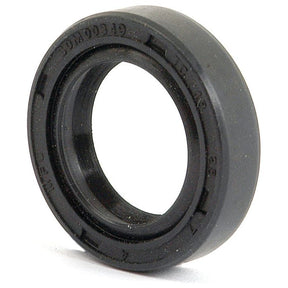 Close-up of a black rubber Sparex Metric Rotary Shaft Seal with markings, commonly used in machinery to prevent leakage. This double lip oil seal, identified as Sparex Part No. S.50177, measures 18 x 28 x 7mm.