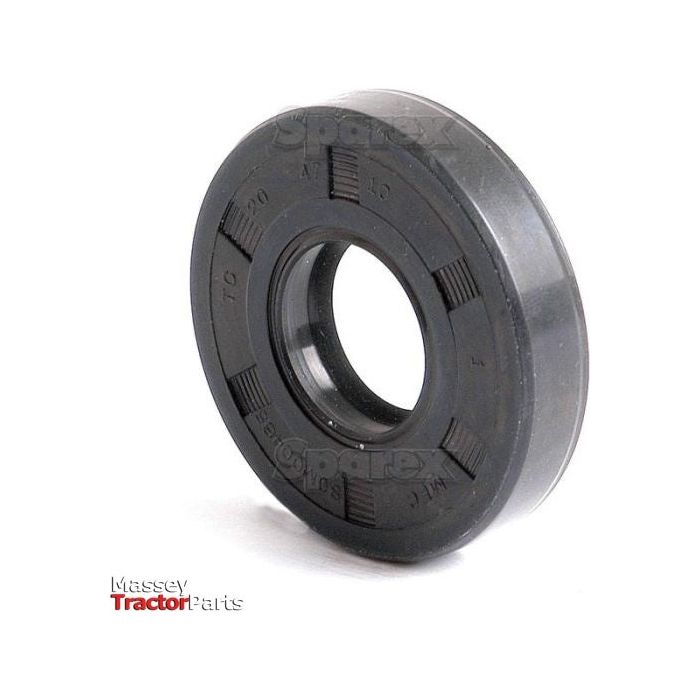 A circular, black oil seal with "Sparex" engraved on its surface and various numbers, measuring 20 x 47 x 10mm. Featuring the "Massey Tractor Parts" logo in the bottom left corner, this Metric Rotary Shaft Seal (Sparex Part No. S.50189) is a reliable component for Ford / New Holland machinery.