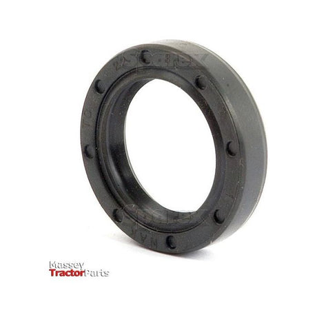 A circular black rubber oil seal with external ridges and markings, positioned upright on a white background. The Massey Tractor Parts logo is on the bottom left corner. This Sparex Metric Rotary Shaft Seal (Sparex Part No.S.50191) measures 22 x 32 x 7mm and features a double lip design for enhanced performance.