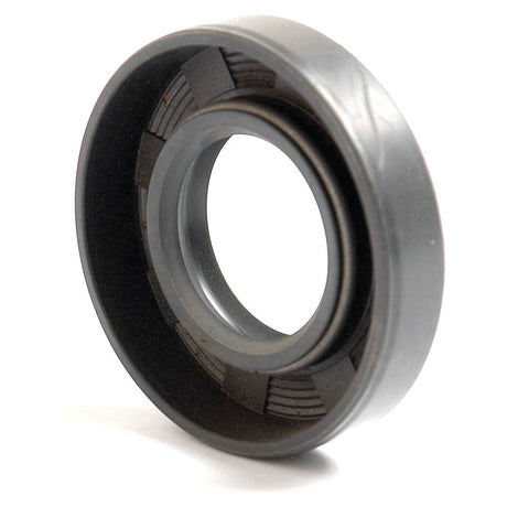 The Sparex Metric Rotary Shaft Seal, 24 x 47 x 10mm Double Lip (Sparex Part No.S.50200), is a circular black rubber oil seal with a central hole, designed to prevent leaks in mechanical systems while ensuring durability and optimal performance.