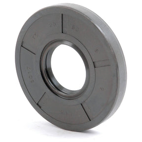 The Sparex Metric Rotary Shaft Seal, 25 x 62 x 8mm Double Lip (Part No. S.50217), is a circular rubber seal with an inner metal ring, featuring a central hole and marked with numbers and letters along its surface. It includes a double lip design for enhanced durability.