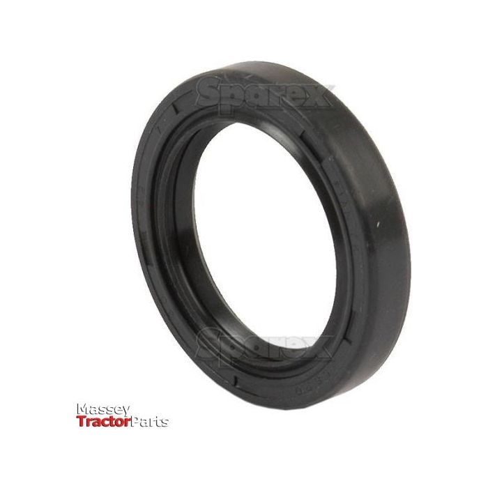 A 30 x 42 x 7mm black rubber oil seal from Sparex, displayed on a plain white background. The Massey Tractor Parts logo is visible in the bottom left corner. This product, known as the Metric Rotary Shaft Seal with Double Lip for enhanced performance and durability, is available under Sparex Part No. S.50236.