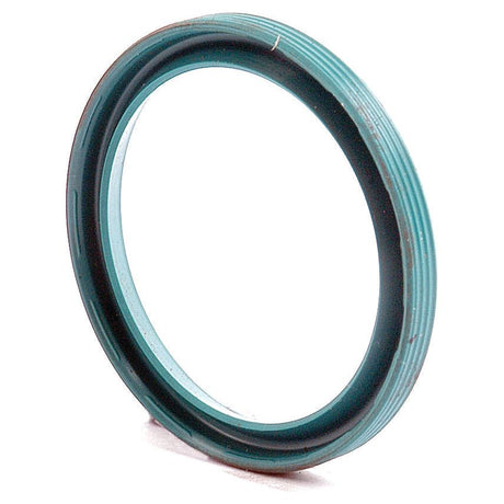 A close-up image of the Sparex Metric Rotary Shaft Seal, 30 x 37 x 4mm (Part No. S.50233) with a teal-colored, circular design featuring a grooved edge and double lip, typically used in metric mechanical applications.