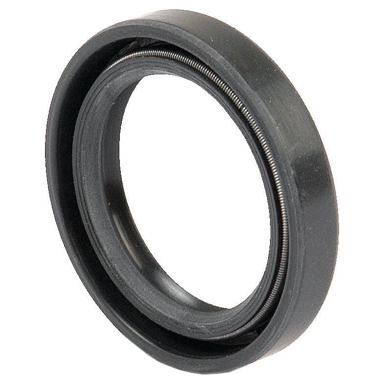 A black circular mechanical seal, such as the Sparex Metric Rotary Shaft Seal (30 x 42 x 7mm, Double Lip | Sparex Part No. S.50236), is commonly used in machinery to prevent leakage of fluids.