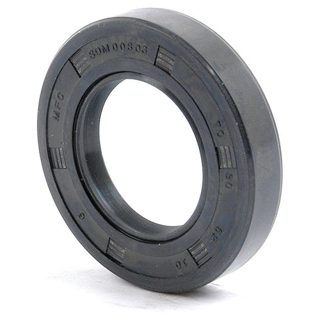 The Sparex Metric Rotary Shaft Seal, Part No. S.50244, is a black rubber seal featuring alphanumeric markings on its outer surface and a Double Lip design, with dimensions of 30 x 52 x 10mm.