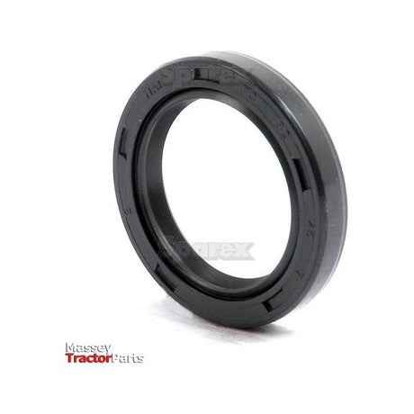 A black rubber oil seal embossed with the "Sparex" logo, identified as a Sparex Part No. S.50255, which is a 32 x 45 x 7mm Metric Rotary Shaft Seal featuring a Double Lip design. The background features the text "Massey Tractor Parts" in the bottom left corner.