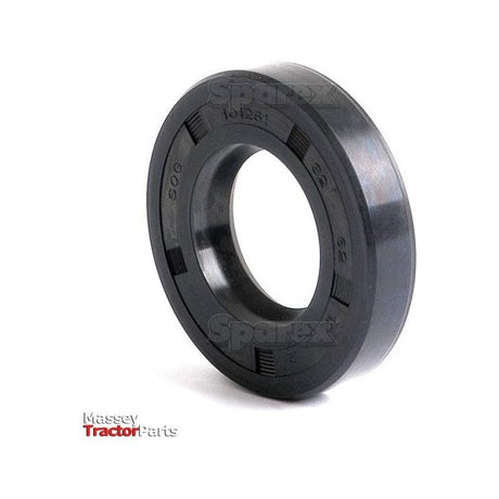 Black rubber oil seal ring with embossed text, displayed on a white background. This Metric Rotary Shaft Seal, measuring 32 x 62 x 12mm and featuring a single lip design, is identified as Sparex Part No.S.50264. The logo and text for Massey Tractor Parts are visible at the bottom left corner.