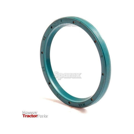 Here is a possible rewrite using the given product data:

A blue circular gasket with multiple holes around its edge, labeled "Sparex" and featuring the text "Massey Tractor Parts" in the bottom left corner. This closely resembles the Metric Rotary Shaft Seal, 35 x 42 x 4mm with a Single Lip design, identified by Sparex Part No.S.50267.