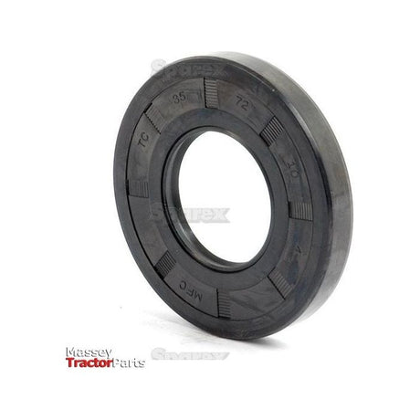 A black, circular oil seal with the brand "Sparex" imprinted on it, against a plain white background. The text "Massey Tractor Parts" is visible in the bottom left corner. This Metric Rotary Shaft Seal measures 35 x 72 x 10mm and is identified as Sparex Part No.S.50292.