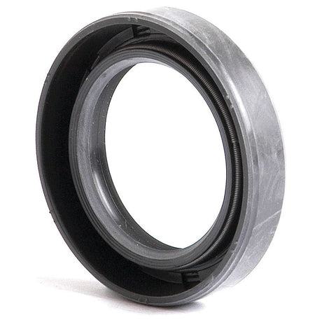 A close-up image of the Sparex Metric Rotary Shaft Seal (Part No. S.50276), highlighting its inner spring and double lip circular design with precise measurements of 35 x 52 x 10mm.