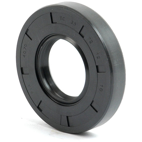 A close-up view of the Sparex Metric Rotary Shaft Seal, 35 x 72 x 12mm Double Lip (Sparex Part No. S.50293) in black, with engraved markings "4070," "TC," and "35 - 72 - 12mm." This double lip shaft seal ensures optimal performance.