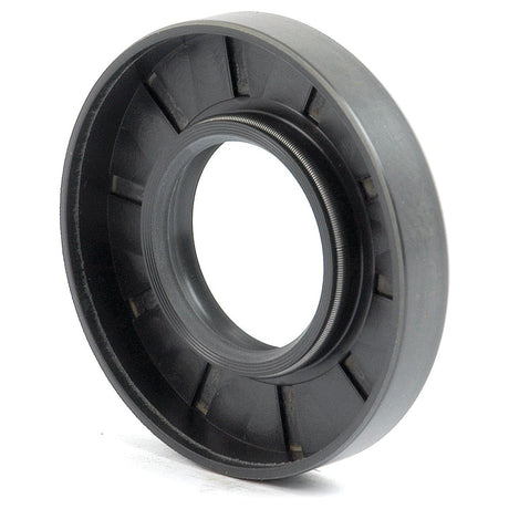 A black, circular mechanical seal, identified as the Sparex Metric Rotary Shaft Seal (Sparex Part No. S.50293), features a grooved interior surface and a slightly tapered outer edge. Measuring 35 x 72 x 12mm, this double-lip seal is used to prevent fluid leakage in machinery.