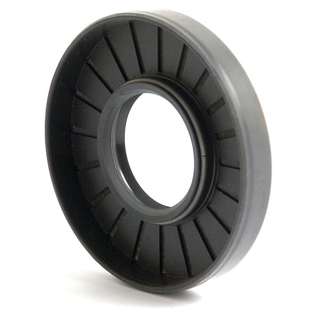 This black and gray circular mechanical gasket with a ridged inner surface, designed for sealing purposes, is the Sparex Metric Rotary Shaft Seal, 35 x 80 x 12mm Double Lip (Part No. S.50295).