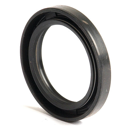 Close-up of a black plastic or metal ring with internal threading, possibly a camera lens adapter or filter ring, resembling the Sparex Metric Rotary Shaft Seal (36 x 50 x 7mm) with a double lip, isolated on a white background.