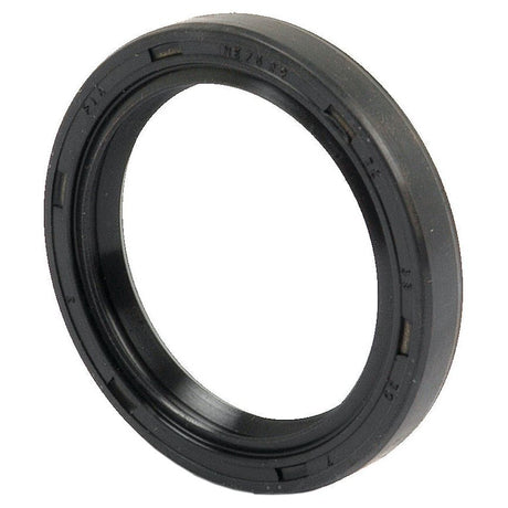 The Sparex Metric Rotary Shaft Seal, 38 x 50 x 7mm Double Lip (Sparex Part No. S.50300), is a circular black rubber oil seal that features ridges on the inner surface and includes a double lip design for enhanced sealing performance.