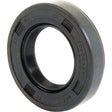 The Sparex Metric Rotary Shaft Seal (Part No. S.50301), measuring 38 x 52 x 8mm, is a double lip seal made of black rubber with an inner metallic ring and engraved specifications on its outer surface to ensure a perfect fit and reliable performance.