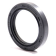 A black rubber Sparex Metric Rotary Shaft Seal (38 x 52 x 9mm, Part No. S.50302) with visible engravings on its outer edge, designed to fit in machinery to prevent leaks with its double lip.