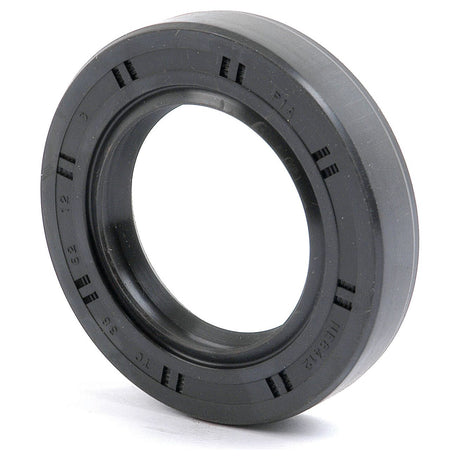 The Metric Rotary Shaft Seal, 38 x 62 x 12mm Double Lip (Sparex Part No.S.50307), is a black rubber oil seal with a circular design and various markings. It is commonly used in machinery for sealing applications, featuring a double lip for enhanced performance.