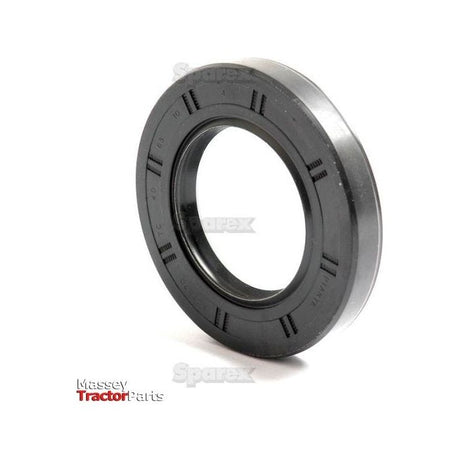 A black, circular rubber oil seal featuring visible grooves and the text "Sparex" on it. This Sparex Metric Rotary Shaft Seal, Part No. S.50324, is a double-lip model measuring 40 x 70 x 10mm. The background is white with the logo "Massey Tractor Parts" in the bottom left corner.