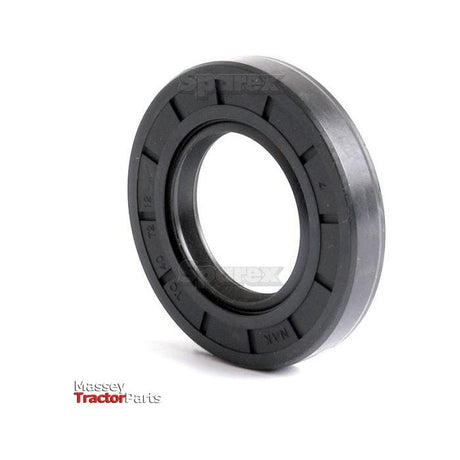 The Sparex Metric Rotary Shaft Seal, 40 x 72 x 12mm Double Lip (Sparex Part No.S.50329), is a black rubber oil seal with an inner metal ring and marked specifications. The Massey Tractor Parts logo is visible at the bottom left.