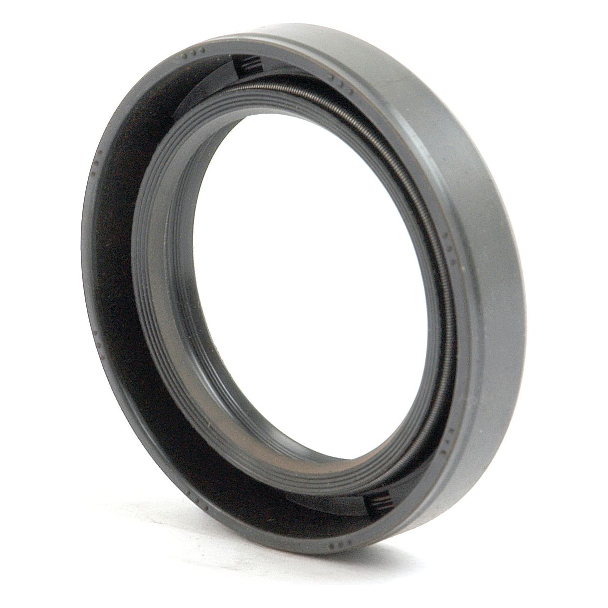 A black, circular camera lens adapter with threading on the inner rim, placed against a plain white background, closely mirroring the precision of the Metric Rotary Shaft Seal (40 x 56 x 10mm Double Lip) from Sparex, Part No. S.50314.